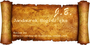 Jandaurek Boglárka névjegykártya